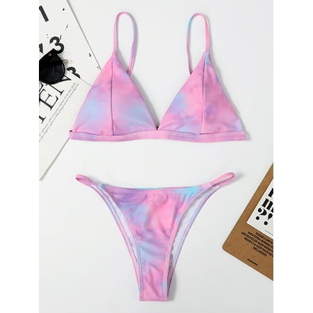 Sexy Bikini Micro Women`s Swimsuit Tie Dye Mini Thong Bikinis Set Brazilian Swimming for Women Swimwear Female Bathing Suit