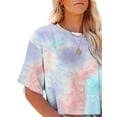 thumbnail image 2 of Sherrylily Women Half Sleeve Cropped Tie Dye T Shirt Crop Tops Casual Summer Tees, 2 of 4