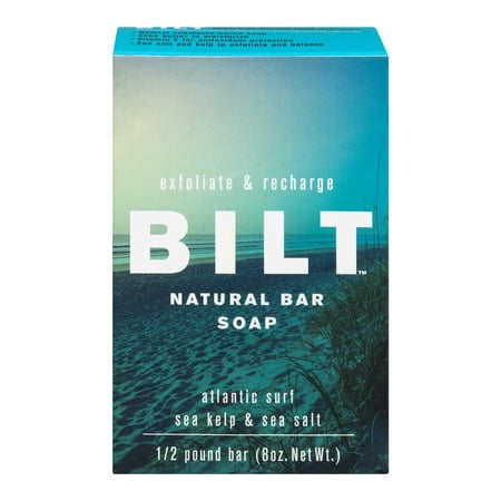 (3 pack) Bilt Exfoliate & Recharge Natural Bar Soap Atlantic Surf Sea Kelp & Sea Salt, 8.0