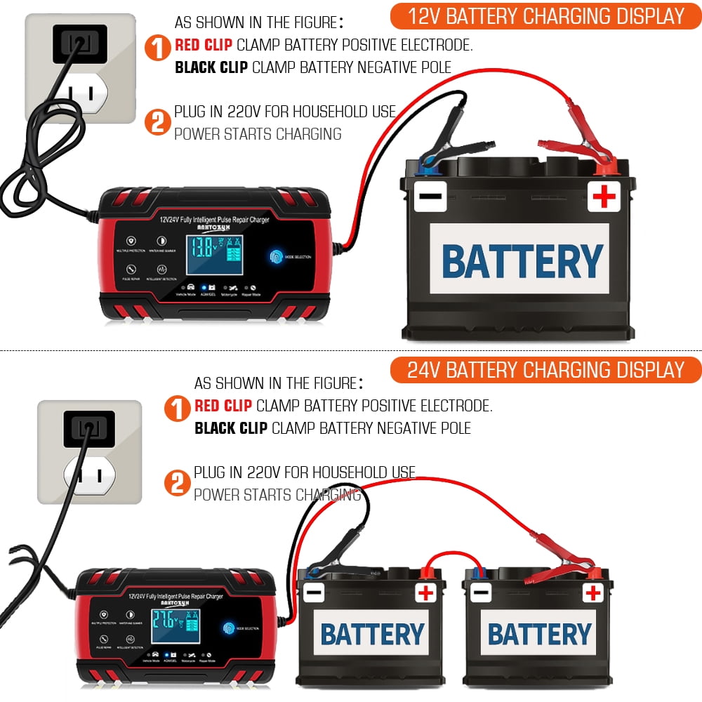 New!AGM Start-stop Car Battery Charger, 140W Intelligent Pulse