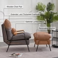 thumbnail image 5 of MCombo Modern Accent Recliner with Ottoman, Fabric Armchair for Living Room Bedroom 4055(Dark Grey), 5 of 9