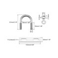 thumbnail image 2 of Unique Bargains Rond U-Bolts 2 Ensembles 48mm (1.89') Largeur Intérieure 81mm Longueur M12 304 Acier Inoxydable avec Rondelles et Plaques d'Écrous, 2 of 5