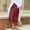 Wine, variant on BinBiL Women Solid Color Casual Elastic Waist Pocket Pleated Fashionable Wide Leg Cropped Pants Yellow XL(XL)