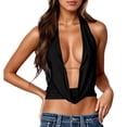 thumbnail image 2 of Halter Tank Tops for Women Deep V Neck Sleeveless Backless Tie Back Y2k Going out Tops Summer Streetwear, 2 of 7