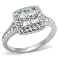 thumbnail image 1 of Bague en Acier Inoxydable Poli pour Femmes avec Grade AAA CZ en Transparent - Taille 8, 1 of 1