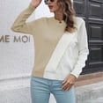 thumbnail image 3 of Womens Fall Fashion 2022! QLEICOM Sweaters for Women, Women Casual Fashion Solid Hollow Out Pullover Long Sleeve Round-Neck Sweater On Clearance, 3 of 5