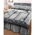 thumbnail image 3 of Quilts Twin Size, Grey Wood Grain Soft Comforter Bedding Set for Bed, Country Vintage Barn Door Rustic Lodge Lightweight Quilted Bedspread with Pillow Cover(2 Pieces) for All Season, 68x86 Inch, 3 of 6