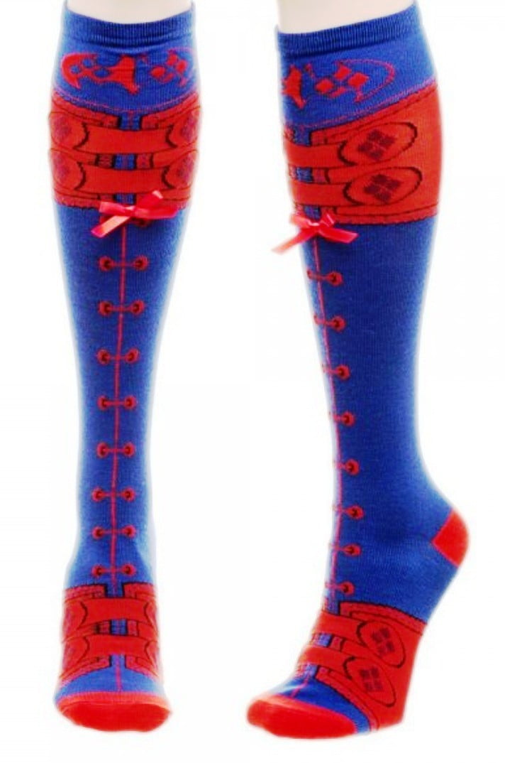 Harley Quinn Suit Lace Up Design Knee High Socks - Walmart.com