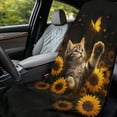 thumbnail image 3 of Xixirimido Car Seat Towel Covers Athletic Running Towel Sweat Car Front Seat Protector Non Slip Cover for Outdoor Sport Activities Washable, Cat Butterfly Sunflower, 2 Pack, 3 of 8