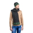 thumbnail image 2 of SAOL Aran Knitted Oversized Men`s Scarf with Shamrocks 100% Premium Soft Merino Wool Men 60 x 10 in from Ireland, 2 of 4