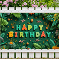 thumbnail image 4 of Colorful Design Birthday Banner Dinosaur Theme Birthday Backdrop for Kids Party Event Holiday Celebration, 4 of 8