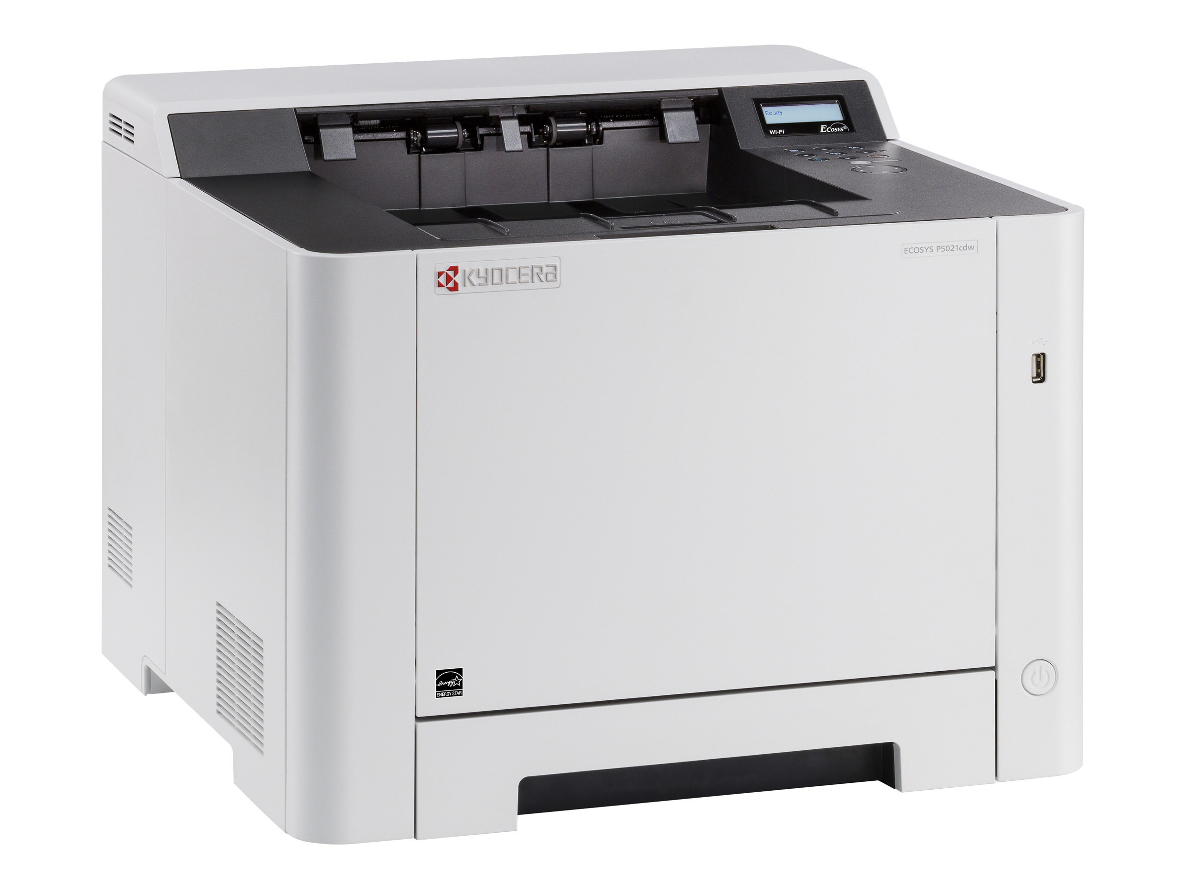 Kyocera ECOSYS P5021cdw - Printer - color - Duplex - laser - A4/Legal - 9600 x 600 dpi - up to 21 ppm (mono) / up to 21 ppm (color) - capacity: 300 sheets - USB 2.0, Gigabit LAN, USB host, Wi-Fi - image 4 of 4