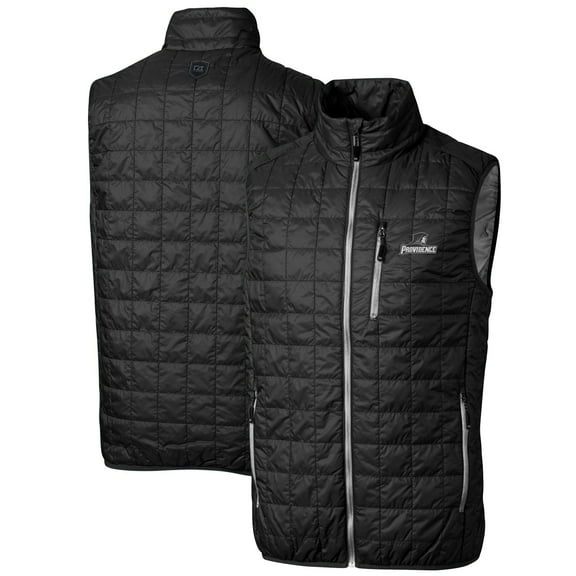 Men's Cutter & Buck Black Providence Friars Big & Tall Rainier PrimaLoft Eco Full-Zip Puffer Vest