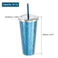 thumbnail image 2 of Acrylic Tumbler with Lid and Straw, 24 Oz Reusable Double Wall Cups, Added Bling Travel Tumblers for Gifts (Blue), 2 of 6