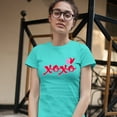 thumbnail image 3 of Tee Hunt XOXO Women's T-Shirt Novelty T-Shirt Romance Valentine's Day Hearts Passion Love Tee, Light Blue, XX-Large, 3 of 5