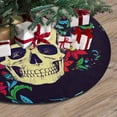 thumbnail image 3 of FMSHPON Flowers Human Skull Black Xmas Christmas Tree Skirt Stand Mat for Holiday Party Decoration Indoor Outdoor 48 inches, 3 of 3