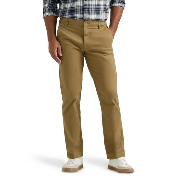 Pantalón Lee Extreme Motion para hombre, parte delantera plana, recta, color bronce