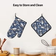 thumbnail image 6 of Xecao Forest Elk Pattern Oven Mitts and Pot Holders Sets Heat Resistant Silicone Oven Mittens Extra Thicken Long Kitchen Cotton Oven Glove for Cooking, 6 of 7
