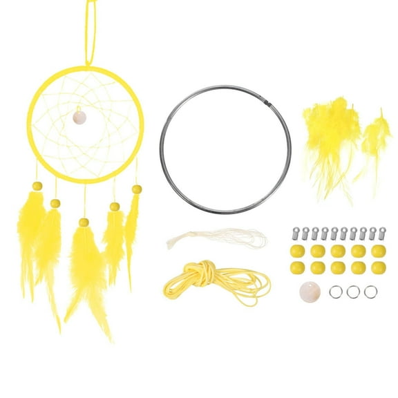 DIY Dream Catcher Kit, Make Your Dreamcatcher for Kids & Adults, Handmade Dreamcatcher Kit for Starters DIY Mini Ornament Making Kit for Bedroom Car Mirror Keychain bag Bohemian Decoration Craft Gift