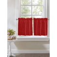 thumbnail image 3 of Red Half Window Curtains 24 Inches Long, Farmhouse Burlap Solid Red Color Modern Linen Texture Window Treatment Curtain Drapes, Short Curtains Tiers for Kitchen Over Sink, 27.5"x24", 2 Panels, 3 of 7
