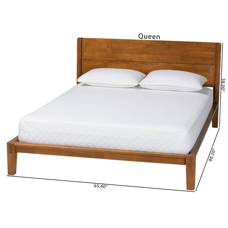 Baxton Studio Aldith Japandi Platform Bed, Queen, Walnut Brown