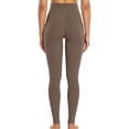 thumbnail image 5 of Workout Leggings with Two Side Pockets for Women High Waist Yoga Pants Soft Lightweight Athletic Gym Tights, Brown S, 5 of 7
