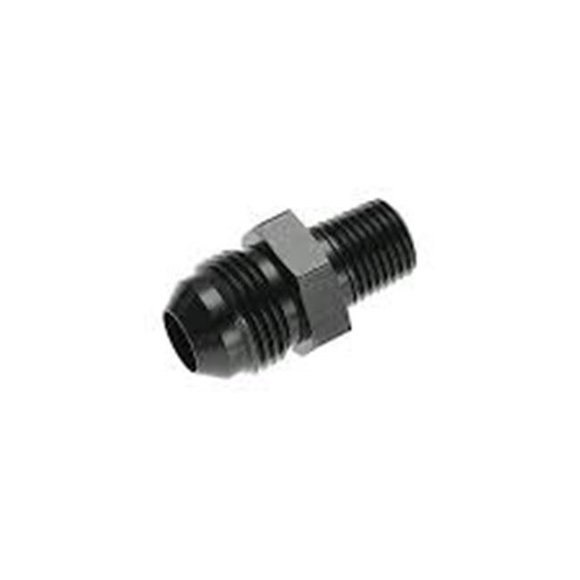 08 Straight Male Adapter to 08 NPT Male - Black