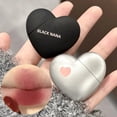 thumbnail image 2 of Lápiz labial negro y plateado con forma de corazón, arcilla mate de terciopelo, brillo de labios, tinte líquido para labios, pigmento en crema, cosméticos para labios sedosos de larga duración, 2 of 5