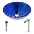 thumbnail image 2 of ANZZI  Meno Series Lustrous Blue Deco-Glass Vessel Sink with Key Brushed Nickel Faucet, 2 of 4