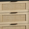 thumbnail image 6 of Tcbosik 43" Rattan Dresser with 6 Drawers for Bedroom, Chest of Drawers, Clothes Storage Cabinet for Hallway, Living Room, Black, 6 of 7