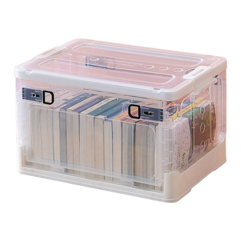 Stackable Storage Bins With Lids and Double Doors, Collapsible