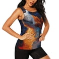 thumbnail image 2 of Pofeuu Cosmic Dog Starry Night Print Women's Sleeveless Workout Tops Breathable Lightweight Active Tennis Yoga Shirts Athletic Running Tank Tops for Women-X-Large, 2 of 7