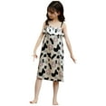 thumbnail image 1 of Robes pour Filles, Robe de Nuit pour Tout-Petits, Robe d'Été Sans Manches, Robe à Bretelles, Design Imprimé, Vêtements de Maison pour Enfants, 1 of 4