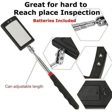 

Inspection Mirror LED Lighted Mechanic Telescoping illuminate Swivel Extendable