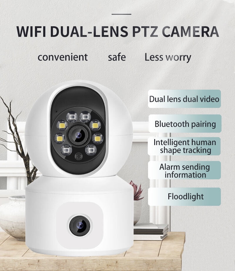 4MP Wireless IP Camera WIFI Indoor PTZ Dual Lens Baby Security Monitor IR Cam 2K