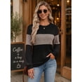 thumbnail image 4 of MOYIKO Long Sleeve Shirts for Women Casual Tunic Tops Color Block Crewneck Pullover Lightweight Sweaters, 4 of 7