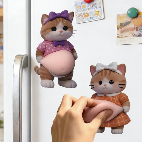 CaiYueKe 2 Pcs Silicone Door Stopper Cat Shape Bumper Pad Anti Collision Protector Home Decor Wall Corner Guard Safety Cushion Soft Gel Adhesive Sticker
