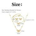 thumbnail image 3 of 1 Set Bow Stuff Jewelry Bow Earrings Necklace Bracelet Gold Plating Jewelry Set Fashion Accessories Golden Stainless Steel Fashion Necklace C R Jewelry Vintage Gold Short Pendant Necklace Heart Desi, 3 of 6
