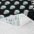 thumbnail image 5 of Castle Fairy Gothic Crow Skull Flowers Quilt King,Butterfly Heart Geometric Patchwork King Coverlet Set,Teal Black, 5 of 7