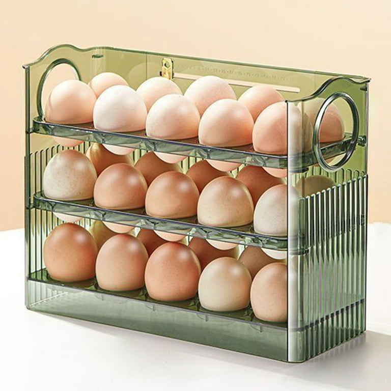 Three Layers Flip Egg Storage Box 30PCS Egg Container Kitchen Fridge Egg  Tray