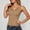 Khaki, variant on Womens Tank Tops Summer Solid V Neck Skinny Straps Lace Trim Delicate Frill Gathers Everyday Top Womens Cami White L
