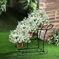 thumbnail image 5 of 6 Bundles Artificial Outdoor Flowers,UV Resistant Fake Violets Flowers with stems Plastic Faux Flowers Greenery Plants for Outdoor Hanging Plants Garden Porch Window Box Decor (White), 5 of 16