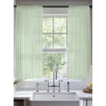 thumbnail image 5 of Sage Green Striped Semi Sheer Window Curtains 72 Inches Long, Modern Simple Farmhouse Beige Rod Pocket Voile Silky Chiffon Curtain Light Filtering Drapes for Living Room, Kitchen, 52"x72", 2 Panels, 5 of 9