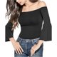 thumbnail image 1 of GUESS Blusa Campesina Ines para Mujer Negro Grande, 1 of 2