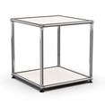 thumbnail image 4 of Modern 15" Metal End Table Nightstand, Freestanding Cube Storage Shelf for Bedroom Living Room, White, 4 of 6