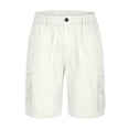 thumbnail image 5 of Dwellite Cargo Shorts for Men Below Knee Length Hiking Work Loose Fit Lightweight Bermuda Short with Multi Pockets White 2XL, 5 of 6
