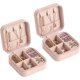 thumbnail image 1 of Caja pequeña, mini organizador de viaje, caja de almacenamiento portátil para mujeres y niñas, pendientes, anillos, collares, pulseras, accesorios, rosa, paquete de 2, color rosa esquí esquí Gafas de esquí, 1 of 5