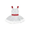 thumbnail image 3 of Yartina Kids Girls Sequins Christmas Princess Costume Sleeveless Ballet Leotard Dance Tutu Dress White 12, 3 of 7