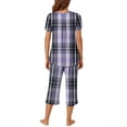 thumbnail image 3 of Tnhcen Women's Capri Pajama Sets Print Sleepwear Short Sleeve Nightwear with Capri Pants Soft Pjs Set Homewear S-3XL, 3 of 6
