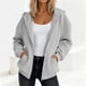 thumbnail image 1 of Neewe Hoodies Shirts for Women Early Fall Long Sleeve Tops Plain Outfits Tops Fashion Full Zip Tees 2025, 1 of 7